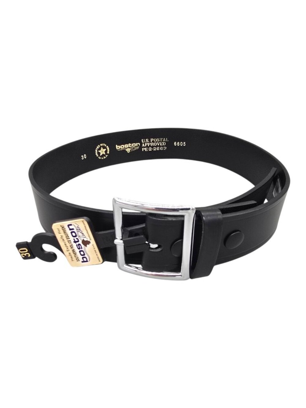 Boston Leather 1.75" Full Grain Leather Garrison Belt Size‎ 30 Black Made In USA